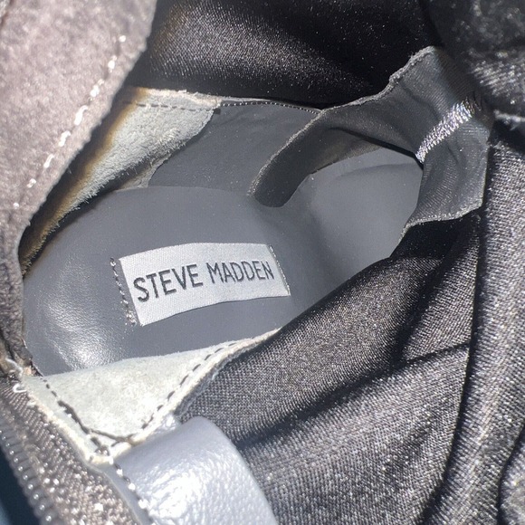 Steve Madden Boots Womens 5.5 Divine Over The Knee Stiletto Gray Suede- Like - Picture 5 of 9